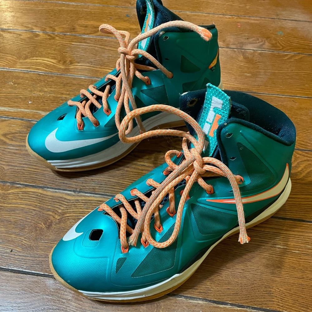 Nike Lebron X 10 Miami Dolphins Green Orange White